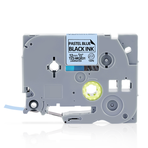 Vente <span class=keywords><strong>en</strong></span> <span class=keywords><strong>gros</strong></span> Ruban d'étiquettes laminé 12mm x 8m Compatible <span class=keywords><strong>Brother</strong></span> <span class=keywords><strong>P</strong></span>-<span class=keywords><strong>touch</strong></span> TZe Ruban texte noir sur fond bleu pastel Cartouche d'étiquettes - Product Image 4