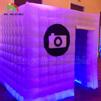 Portabel Putih Tiup Foto Booth Latar Belakang Enclosure Led Dinding Ledakan Tenda Kubus