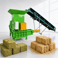 Presse à balles horizontale pour ensilage |   Presse à balles hydraulique automatique pour foin, paille et herbe avec convoyeur pour les exploitations bovines et ovines