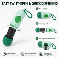 Distributeur de sacs à déjections canines en forme de capsule, support portable pour nettoyage des excréments d'animaux avec clip de laisse mains libres, vente en gros, logo personnalisé OEM