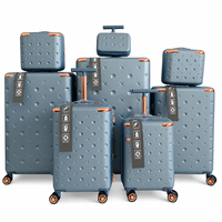 Juego de Maletas de 8 Piezas de ABS, Venta Directa de Fábrica, con 3 Bolsas de Maquillaje, Maleta de Viaje con Ruedas Giratorias, Personalizable