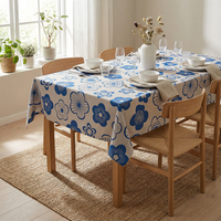 Nappe de table décorative en coton résistant aux taches, lavable en machine, imprimée