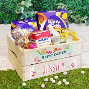 Pafu Custom Home Storage Boxes Girls Happy Easter Bunny Egg Box with Flower Children Holiday Gifts