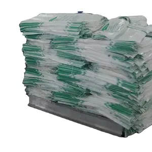 Bianco nero riciclato poli imballaggio sacco pp sacchetti tessuti 50kg riso mais termosaldatura sacchetto di plastica polipropilene tessuto sacco per grano