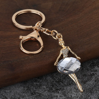 Porte-clés Danseuse de Ballet, Breloque Princesse, Pendentif Pierre Précieuse, Accessoire de Sac Élégant et Tendance, Beau Cadeau pour Femmes et Filles