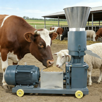 Machine à granulés d'aliments pour animaux de 600-800 kg/h, granulés d'aliments pour poulets, canards, bovins, chevaux, adaptée aux petites usines d'aliments pour animaux