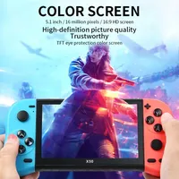 Console de jeu portable X50 Max à écran 5,1 pouces, Wi-Fi, 8 Go de RAM, batterie 3000 mAh, plus de 6000 jeux pour deux joueurs - Prix usine