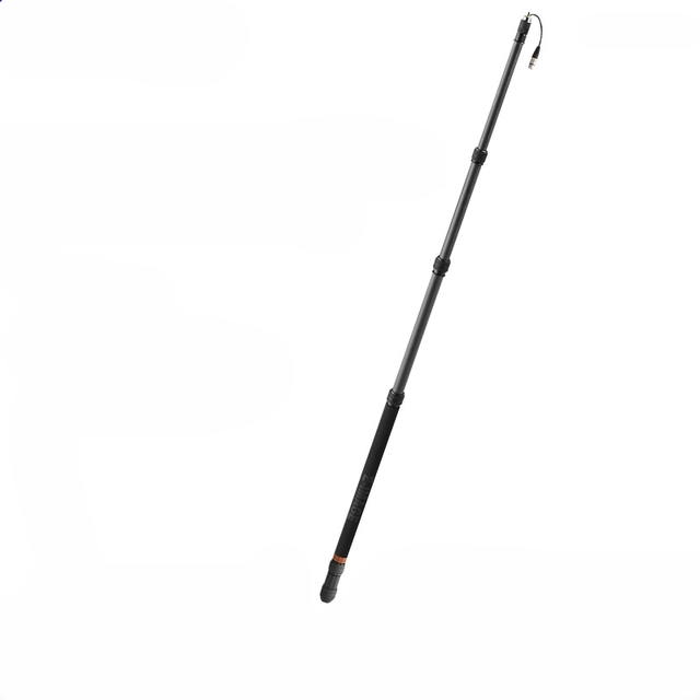 Professional 2.6m Carbon Fiber 4-Section Black Boom Pole Microphone 910g for Film Recording with XLR Cable