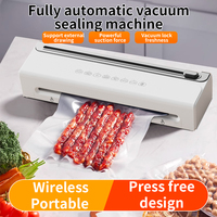 Mesin Penyegel Vakum 10 Kantong Segel 62 Kpa Penghemat Makanan Kuat Penyimpanan Dapur Mode Kering/Lembab Timer Hitung Mundur Digital Kompak