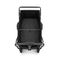 Chariot pliable miniature en métal coloré à quatre roues avec système de verrouillage, capacité de 150 livres, pour la plage, les courses et les usages multiples