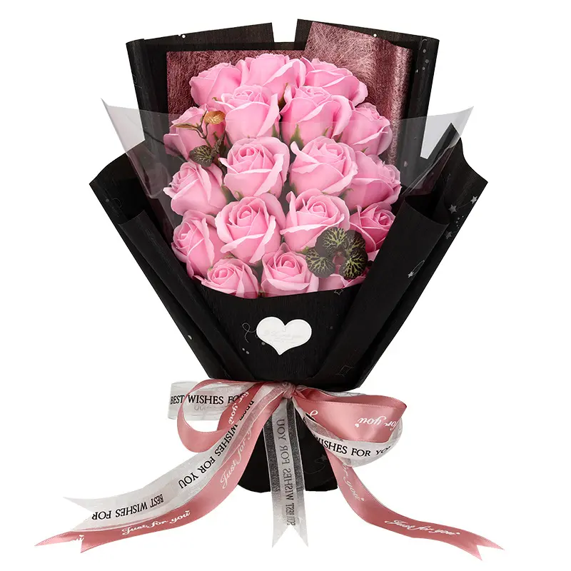 Оптовая продажа, розовый Ramo De Flores, высококачественное мыло, букет цветов розы, подарок, декор для Дня матери