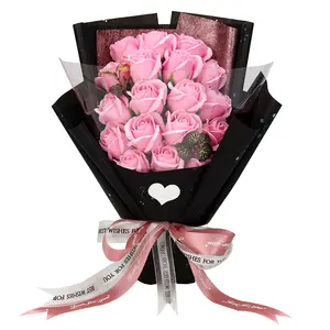 Vente en gros Ramo De Flores rose Savon de qualité supérieure Rose Bouquet de fleurs Cadeau événement Décor pour la fête des mères