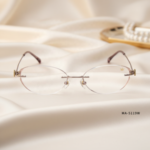 高品質カスタムメイドリムレスセミチタン製女性用光学フレーム眼鏡　リムレス光学アイウェア眼鏡 - Product Image 4