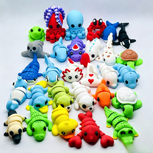Figurines de reptiles miniatures imprimées en 3D, jouets de lézards et de crocodiles articulés aléatoires, jouet promotionnel - Product Image 1