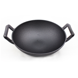 Cast Iron <strong>Wok</strong> <strong>JAPAN</strong> Cookware Cast Iron 14 &quot;<strong>wok</strong> with Wooden Lid