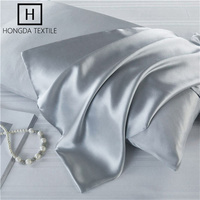 Taies d'oreiller de luxe en satin de soie de mûrier, lot de 2, hypoallergéniques, motif uni, pour femme, avec fermeture éclair, sommeil doux, anti-acné