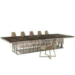 İtalyan mobilya masa ve yemek sandalyesi mermer yemek masası seti doğal yemek odası ev mobilyaları 1 Set Modern taş/mermer