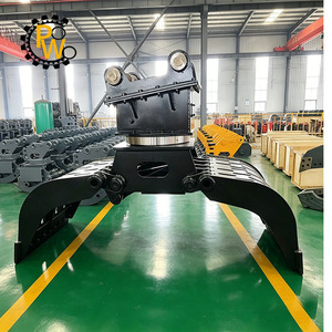 Pince à roche hydraulique rotative renforcée pour excavatrice de 15 à 25 tonnes, pince à <span class=keywords><strong>pierre</strong></span> universelle, accessoire d'excavatrice PW - Product Image 1