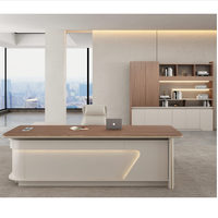 Table et chaise de bureau exécutif modernes et durables en bois avec rangement mural pour usage domestique/commercial