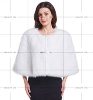 Manteau cape en fausse fourrure de renard pour femme, élégant châle de mariée pour fête de mariage, doux, écologique, taille unique, blanc, couleur personnalisée MAS