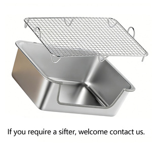 Bac à litière personnalisé en acier inoxydable de grande taille avec grille de tamisage pour lapins, cochons d'Inde et furets – Toilettes pour animaux de compagnie faciles à nettoyer - Product Image 4