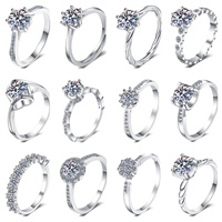 Perhiasan Moissanite Kustom Perak Sterling 925 0.5ct 1ct Cincin Grosir Produsen Desain Sarang Lebah Cincin Halus