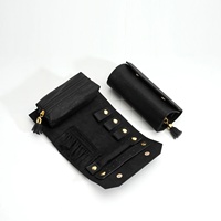 Organisateur de bijoux de voyage, étui en cuir, sac à roulettes, sac à bijoux pliable et portable pour boucles d'oreilles, clous, bagues, colliers
