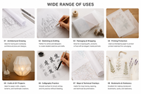 Rouleaux de papier vélin transparent de 65 g pour travaux manuels DIY