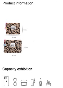 Phong cách da báo in đa Sử dụng tổ chức Túi xách tay ly hợp cho tai nghe trang điểm & yếu tố cần thiết lưu trữ túi mỹ phẩm - Product Image 3