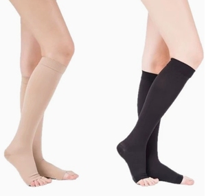 Calcetines <span class=keywords><strong>de</strong></span> Compresión Gradual hasta <span class=keywords><strong>la</strong></span> Rodilla <span class=keywords><strong>de</strong></span> Grado Médico, Medias <span class=keywords><strong>de</strong></span> Compresión Gradual Tejidas para Uso Diario con Puño con Logotipo para Várices - Product Image 4