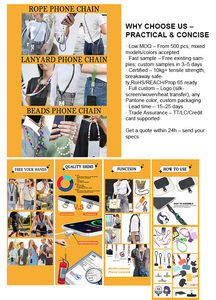 Cordón versátil de 120 cm de largo para teléfono, cadena dorada, correa trenzada para llevar el móvil cruzado, accesorio para bolsos. - Product Image 6