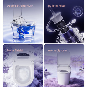 Asiento de Inodoro Eléctrico Inteligente con Bidé, Pantalla de Cristal, Sin Presión de Agua, Protección de Espuma, Doble Boquilla, Descarga Automática - Product Image 2