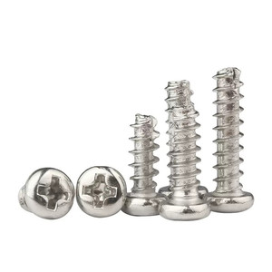 Vis autotaraudeuses à tête cylindrique en acier inoxydable 304 M1 M1.2 M2 M2.3 M2.5 M2.6 M3 M4 à filetage à coupe plate pour plastique VIS - Product Image 2