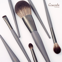 Ensemble de 10 pinceaux de maquillage professionnels Gracedo, poils synthétiques, manche en bois, couleur et logo personnalisables, vente en gros d'usine