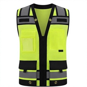 Gilet de sécurité haute visibilité ANSI Classe 1 EN ISO 20471 Classe 1 Respirant Multi-poches Réfléchissant Sans manches Veste de travail de construction - Product Image 1