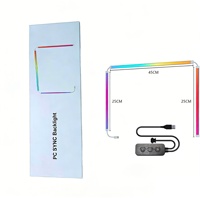 Bande lumineuse synchronisée RVB irisée, effets d'éclairage dynamiques, éclairage ambiant assorti à l'écran du PC, bureau de jeu, lumières LED 5050