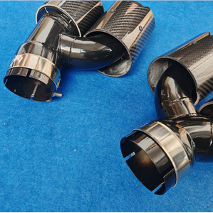 Embout d'échappement 195 mm en fibre de carbone véritable pour BMW G30 G38 Série 5, double sortie, noir, style M Sport, tuning - Product Image 3