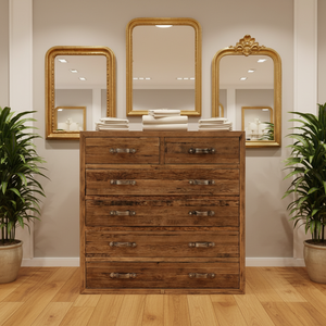 Commode à tiroirs en bois <span class=keywords><strong>de</strong></span> chêne vintage français AY-2641R1, <span class=keywords><strong>style</strong></span> <span class=keywords><strong>ancien</strong></span>, plusieurs tiroirs, <span class=keywords><strong>meuble</strong></span> <span class=keywords><strong>de</strong></span> <span class=keywords><strong>rangement</strong></span> pour chambre à coucher, salon - Product Image 2