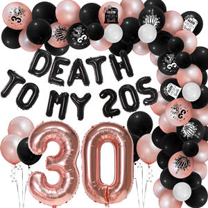 Juego de globos de <span class=keywords><strong>feliz</strong></span> cumpleaños para suministros de fiesta Death To My 20s Decoraciones 30th Birthday Decoraciones Juego de globos - Product Image 2