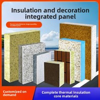 Panneau Intégré Décoratif d'Isolation Murale Extérieure Non Métallique Ignifuge Imperméable Peinture Effet Pierre Véritable Laine de Roche Céramique