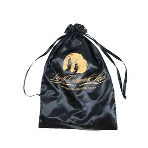 Pochette Cadeau en Satin à Cordon Coulissant Tendance, Petite, pour Cosmétiques et Maquillage, avec Logo Personnalisé Imprimé, Idéale pour Emballage de Perruques et Extensions de Cheveux, Sac Anti-Poussière en Soie Satinée - Product Image 5