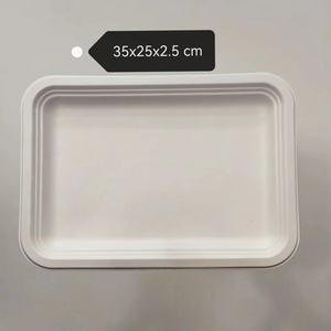 Grands plateaux alimentaires jetables rectangulaires biodégradables jetables <span class=keywords><strong>de</strong></span> 14 pouces Assiettes à <span class=keywords><strong>plateau</strong></span> robustes Dessert à l'écrevisse et au <span class=keywords><strong>homard</strong></span> - Product Image 2