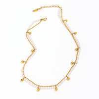 Fenny vente en gros 18K PVD plaqué sans fondu Double couche perle ronde coquille perle Patchwork collier en acier inoxydable pour les femmes