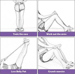 Bande de Résistance Multifonctionnelle à Pédale avec Poignée, 8 Tubes Souples et Durables, Élastiques d'Entraînement Épaissis pour Femme et Homme, Abdomen et Corps - Product Image 3