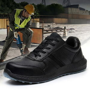 Zapatos de Seguridad con Puntera de Acero Ancha, Estándar Europeo, de Microfibra y Cuero, con Protección Anti-aplastamiento 200J y Anti-pinchazos 1100N, Suela de Kevlar para Construcción - Product Image 5