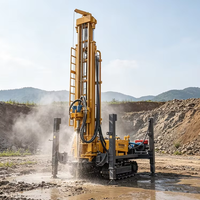 Foreuse pneumatique de grande taille 350M pour puits d'eau, sur chenilles, moteur diesel Shandong Hengwang, marteau de forage DTH, moteur Yuchai