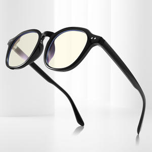 Nouvelles montures de lunettes anti-lumière bleue TR90 ultralégères, monture ronde complète, verres en résine, montures de lunettes unisexes avec clous, style rétro - Product Image 2