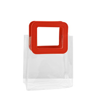Nouveau design, sac cadeau moyen en PVC, sac fourre-tout transparent avec motif lettres, sac de shopping imprimé tendance, poignée en corde, bandoulière