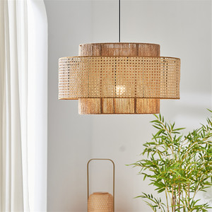 Japanese Wabi Sabi Style Hemp <b>Rope</b> Chandelier 40cm 50cm 60cm Round LED <b>Light</b> For Tea Room Restaurant Bedroom Hotel - Product Image 2