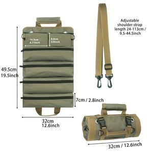 Sac à outils enroulable, boîte de rangement avec 2 pochettes à fermeture éclair détachables, petit porte-outils compact pour tournevis, clé à molette, clé plate - Product Image 3